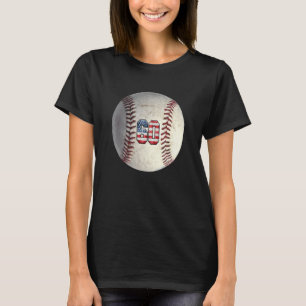 American USA Flag With Retro 60 Baseball Number 60 T-Shirt