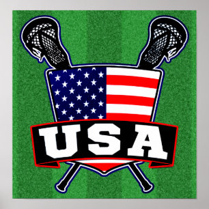 American USA Lacrosse Poster