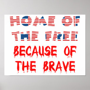American USA Patriotic Home of the free Quotes Poster