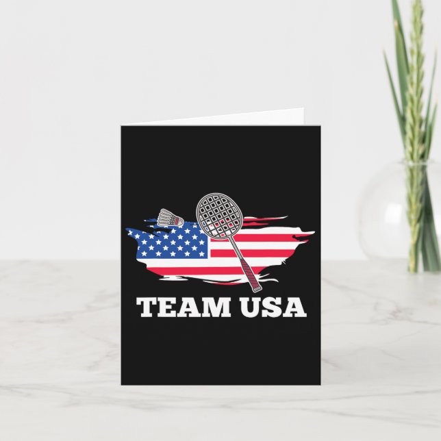 American Usa Team Shuttle Racket Badminton Player  Card (Front)
