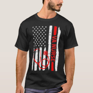 American VA Nurse Stethoscope Cool Black History M T-Shirt