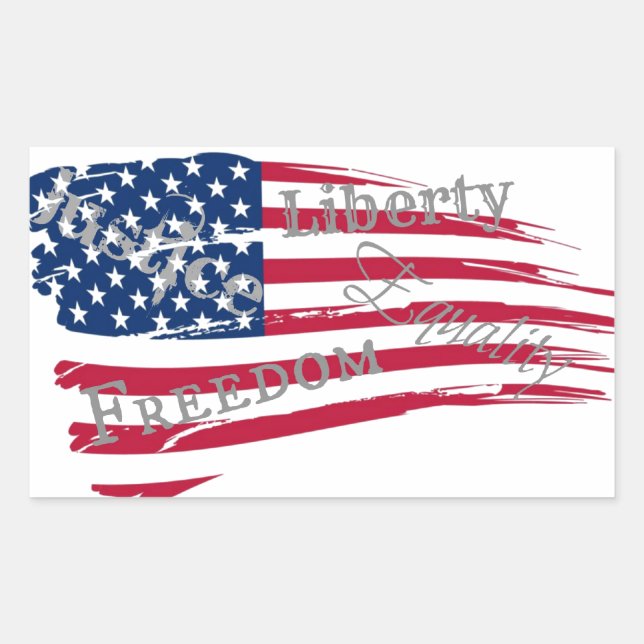 American Values Rectangular Sticker (Front)