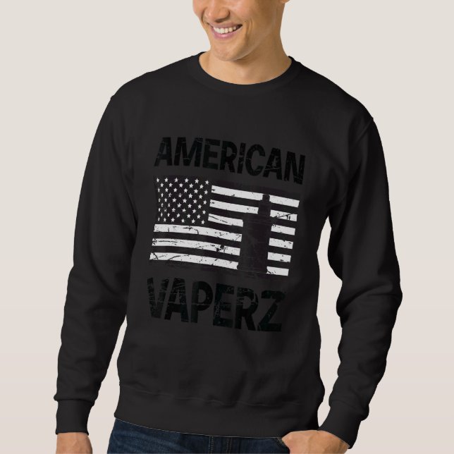 American Vaperz  American Flag with Vape Device Sweatshirt (Front)