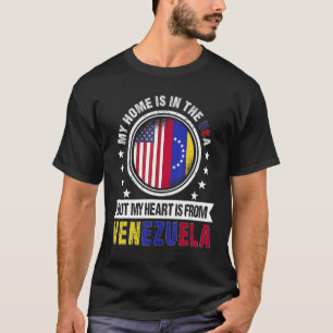American Venezuelan Flag Heart Venezuela American  T-Shirt
