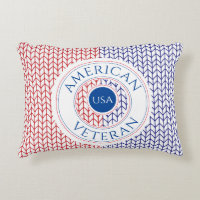 AMERICAN VETERAN Accent Pillow / White