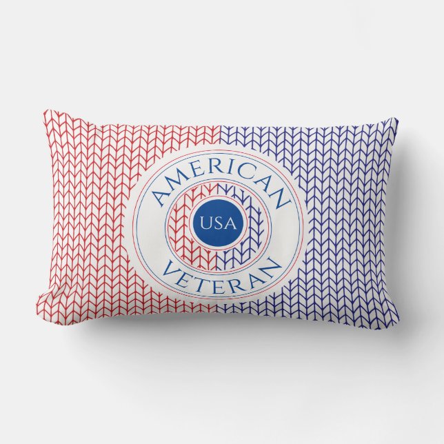 AMERICAN VETERAN Lumbar Pillow / Red (Front)