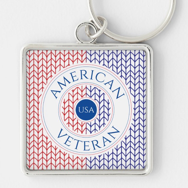 AMERICAN VETERAN Premium Square Keychain  (Front)