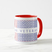 "AMERICAN VETERAN" Red Combo Mug