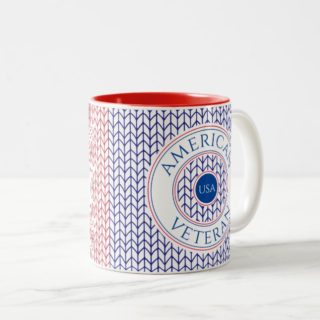 AMERICAN VETERAN Red Two-Tone Mug (Front Right)