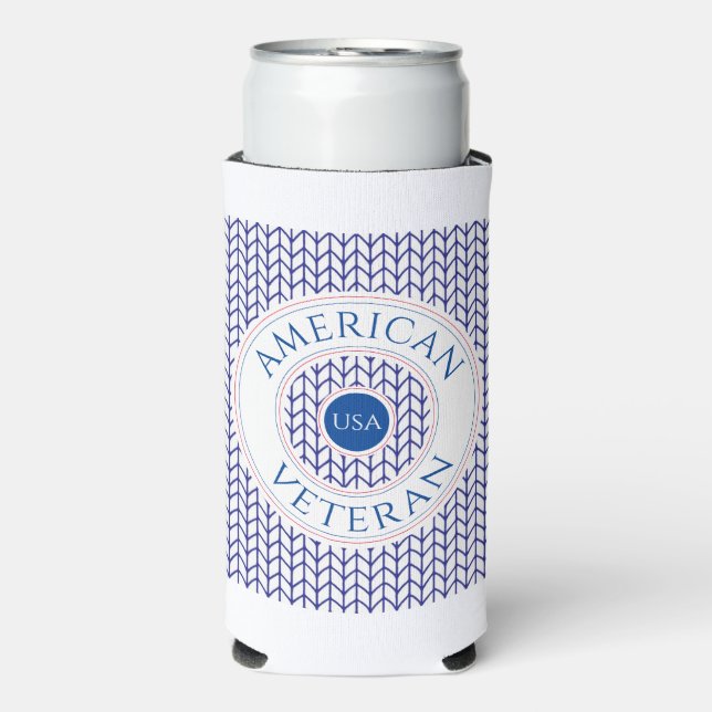 AMERICAN VETERAN Slim Seltzer Can Cooler (Seltzer Front)