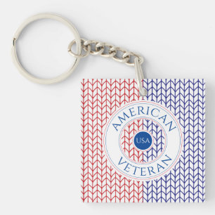 AMERICAN VETERAN Square Acrylic Keychain 