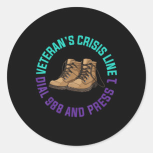 American Veteran Suicide Awareness Month Gift 988  Classic Round Sticker