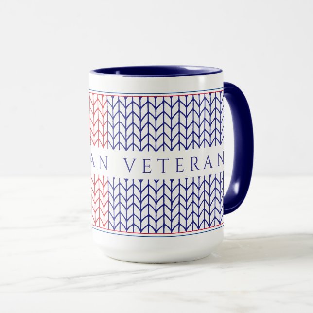 "AMERICAN VETERAN" Tall Navy Combo Mug (Front Right)