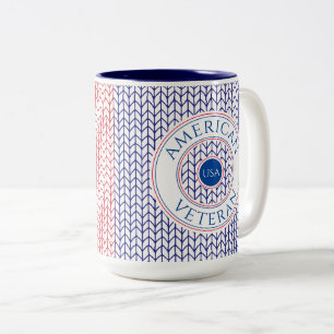 AMERICAN VETERAN Tall Navy Two-Tone Mug