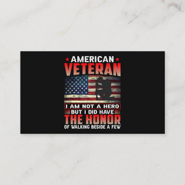 American Veteran The Honour 38 Business Card (Front)