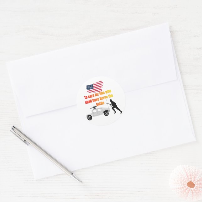 American veterans classic round sticker (Envelope)