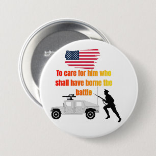American veterans white 7.5 cm round badge