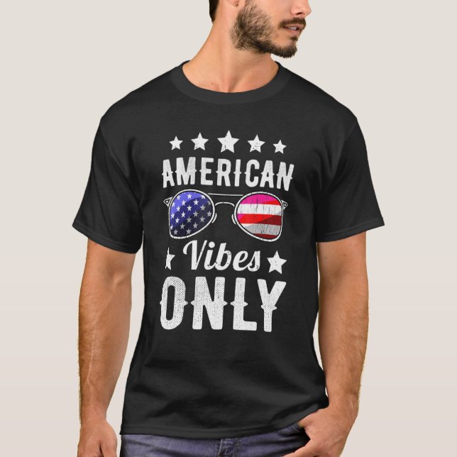 American Vibes 4th Of July Boys Kids Sunglasses Us T-Shirt (Front)