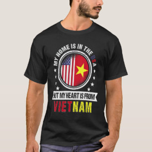 American Vietnamese Flag Heart From Vietnam Americ T-Shirt