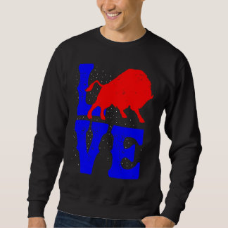 American Vintage Buffalo Cute Love Bison Valentine Sweatshirt