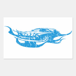 American Vintage Street Racing Car Rectangular Sticker