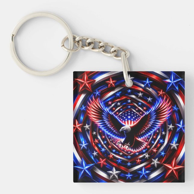 American Vision Spiral – Patriotic Eagle Optical I Key Ring (Front)