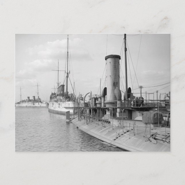 American Warships in Philly, 1910 Postcard (Front)