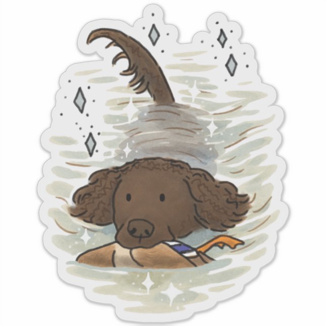 American Water Spaniel Car Decal (Front)