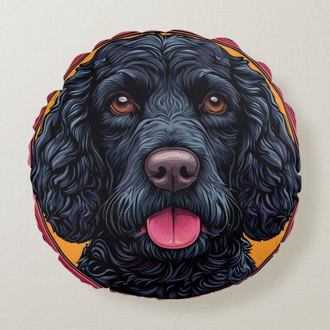 American Water Spaniel dog Round Cushion (Front)