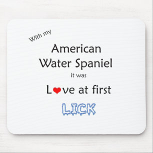 American Water Spaniel Lick Design Mouse Pad