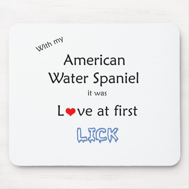 American Water Spaniel Lick Design Mouse Pad (Front)