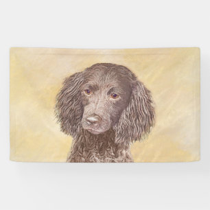 American Water Spaniel Painting - Original Dog Art Banner