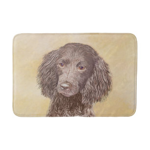 American Water Spaniel Painting - Original Dog Art Bath Mat