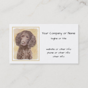 American Water Spaniel Painting - Original Dog Art Business Card