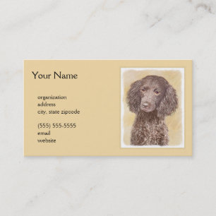 American Water Spaniel Painting - Original Dog Art Business Card