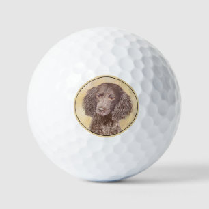 American Water Spaniel Painting - Original Dog Art Golf Balls