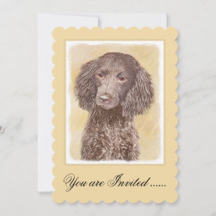 American Water Spaniel Painting - Original Dog Art Invitation
