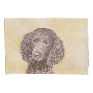 American Water Spaniel Painting - Original Dog Art Pillowcase