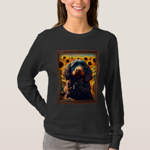 American Water Spaniel Painting Sunflower Flower M T-Shirt