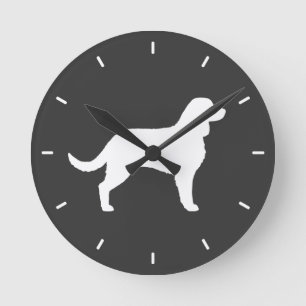 American Water Spaniel Silhouette Round Clock