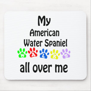 American Water Spaniel Walks Design Mouse Pad