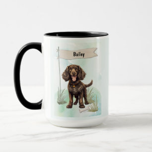 American Water Spaniel Watercolor Personalized Dog Mug