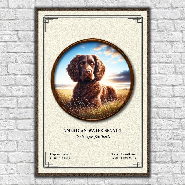 American Water Spaniel Zoology Series Poster (Creator Uploaded)