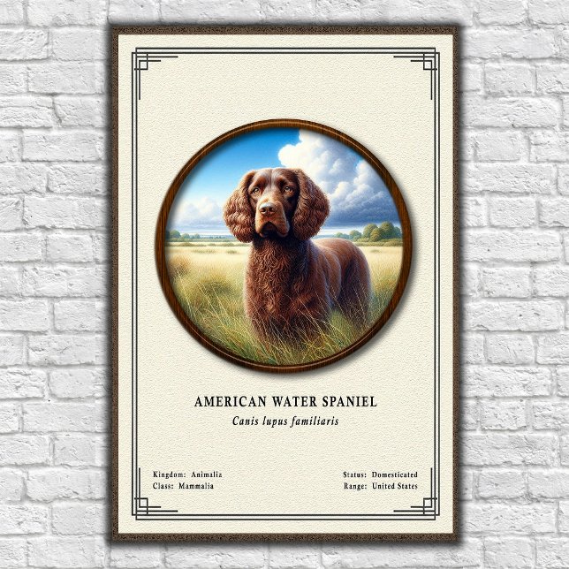 American Water Spaniel Zoology Series Poster (Creator Uploaded)