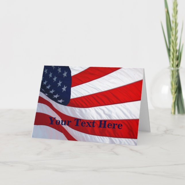 American Waving Flag Greeting Card 2 (Front)