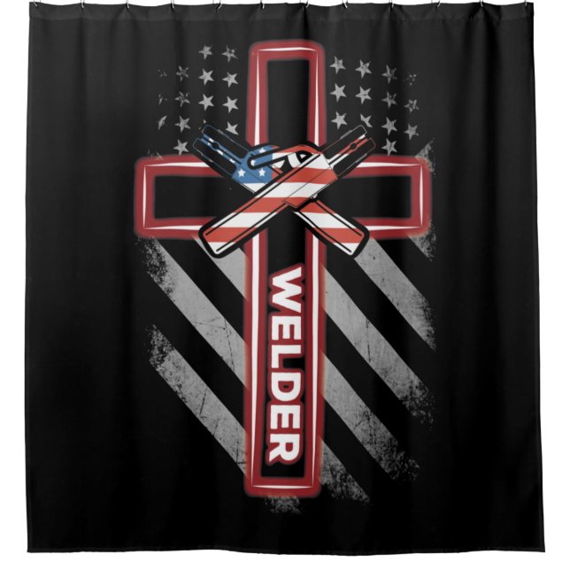 American Welder Beliver Shower Curtain (Front)