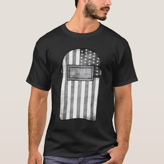 American Welder Us Flag Welding Hood Gift T-Shirt (Front)