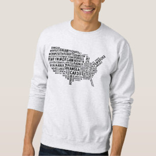 American Welsh Place Names Map Sweatshirt