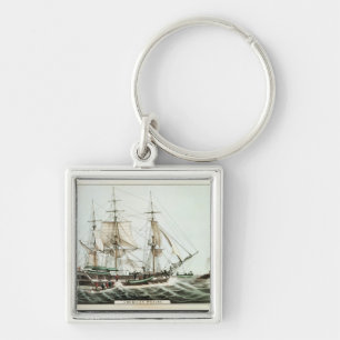 American Whaler, engraved by Nathaniel Currier Key Ring