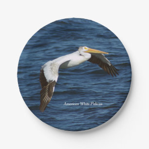 American White Pelican paper plate